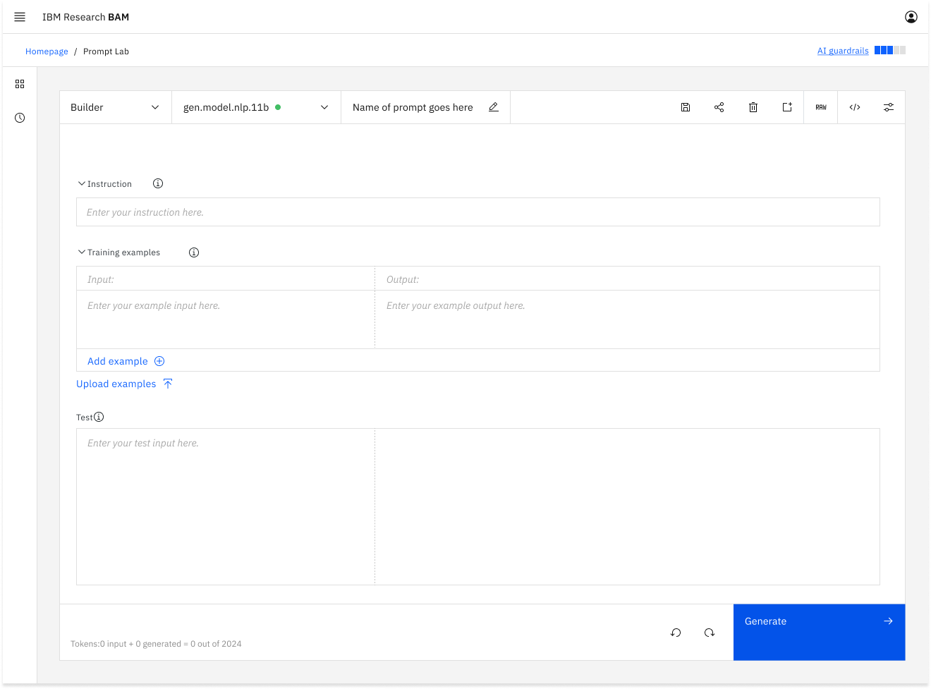the old prompt lab in structured mode